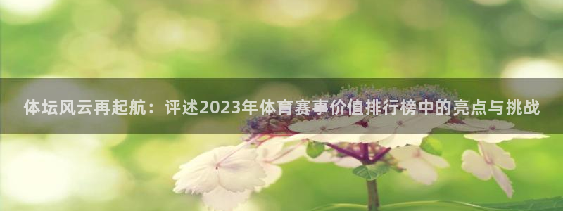 体坛风云再起航：评述2023年体育赛事价值排行榜中的亮点与挑战